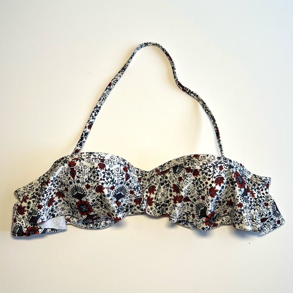 CAPE JUBY | Removable halter strap print bikini top | Size XS/TP | LIKE NEW